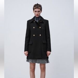 GOLD BUTTON WOOL COAT
Black 0/8872/288/800/02